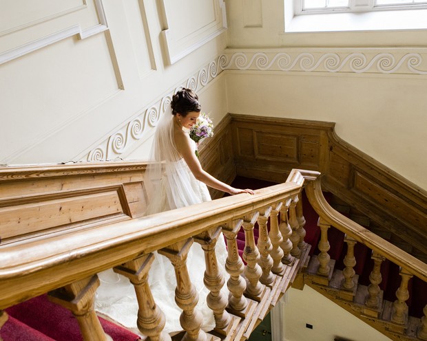 bride on bellinter house wooden staircase