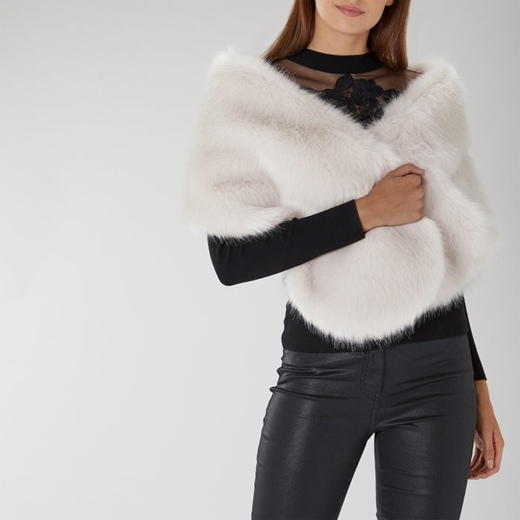 coast faux fur wrap